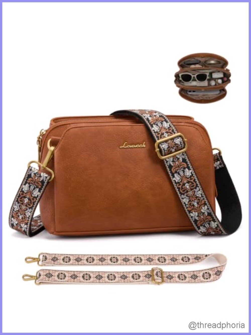 Waterproof PU Leather Small Crossbody Bag with RFID Blocking and Adjustable